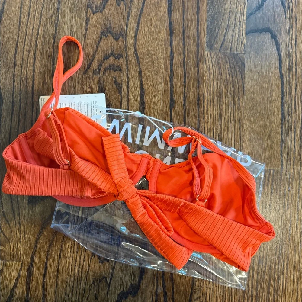 Monday Swimwear Orange Ribbed Underwire Bikini Top